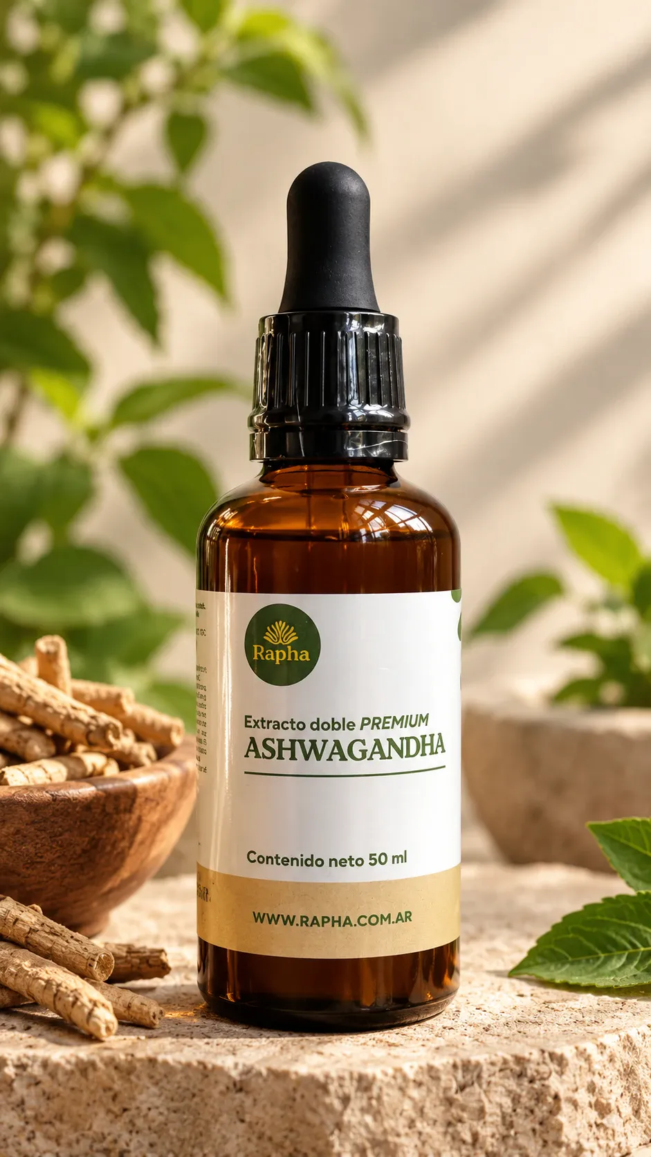 Frasco gotero de Ashwagandha Rapha
