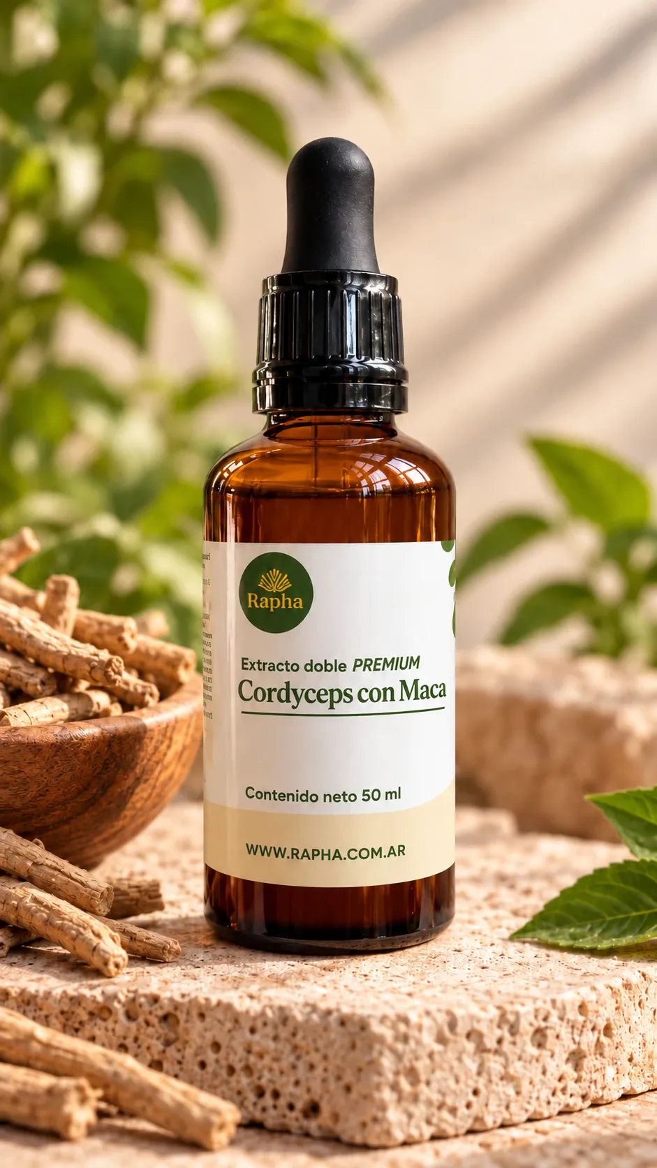 Frasco gotero de Cordyceps con Maca Rapha